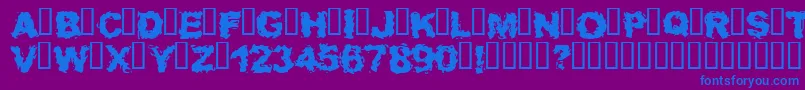 Waitab ffy-Schriftart – Blaue Schriften auf violettem Hintergrund