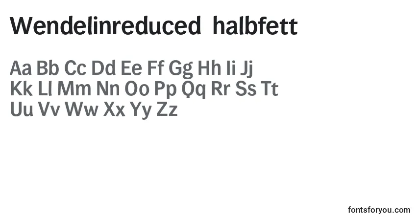Шрифт Wendelinreduced75halbfett (79639) – алфавит, цифры, специальные символы