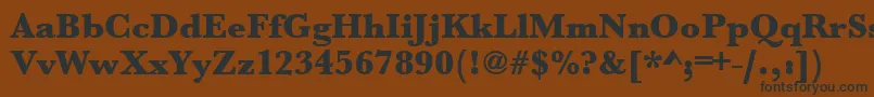 フォントUrwbaskertultbol – 黒い文字が茶色の背景にあります