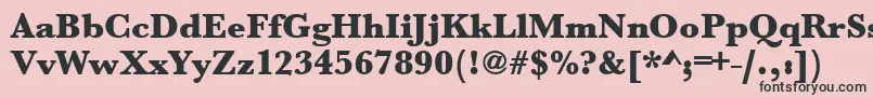 フォントUrwbaskertultbol – ピンクの背景に黒い文字