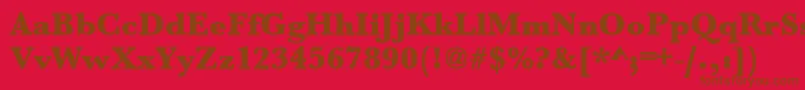 フォントUrwbaskertultbol – 赤い背景に茶色の文字