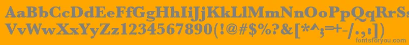 フォントUrwbaskertultbol – オレンジの背景に灰色の文字