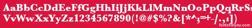 Czcionka Urwbaskertultbol – białe czcionki na czerwonym tle