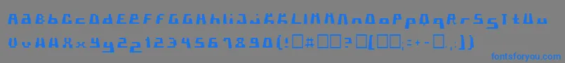 Fonte Pormaskklmd – fontes azuis em um fundo cinza