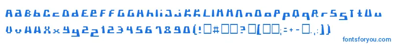 フォントPormaskklmd – 白い背景に青い文字