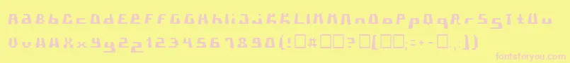 Czcionka Pormaskklmd – różowe czcionki na żółtym tle