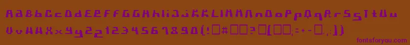 Fonte Pormaskklmd – fontes roxas em um fundo marrom