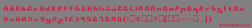 Pormaskklmd Font – Red Fonts on Gray Background