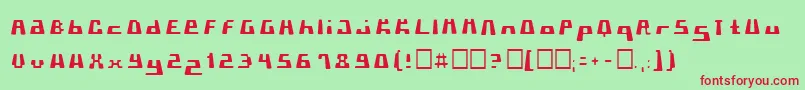 Pormaskklmd Font – Red Fonts on Green Background