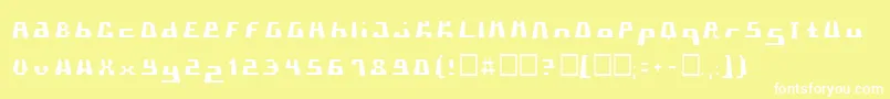 フォントPormaskklmd – 黄色い背景に白い文字