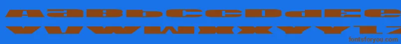Weitere Informationen zur Usav2e-Schriftart Usav2e-Schriftart – Braune Schriften auf blauem Hintergrund