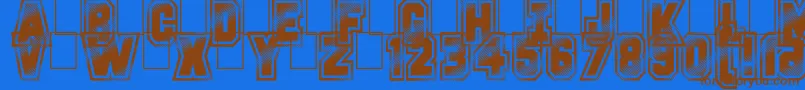 GlitterCampus Font – Brown Fonts on Blue Background