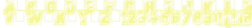 GlitterCampus Font – Yellow Fonts on White Background