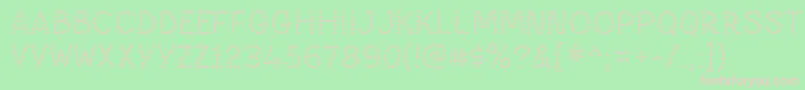 PaltimedotRegular-fontti – vaaleanpunaiset fontit vihreällä taustalla