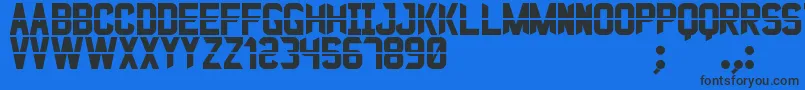 JustoSt-fontti – mustat fontit sinisellä taustalla