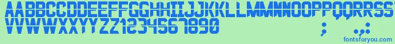 フォントJustoSt – 青い文字は緑の背景です。