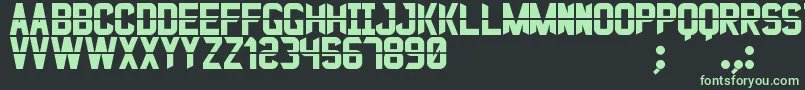 JustoSt Font – Green Fonts on Black Background