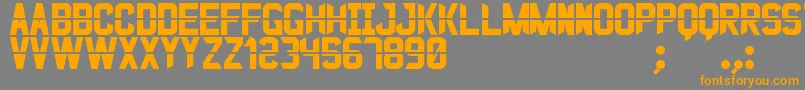 JustoSt-Schriftart – Orangefarbene Schriften auf grauem Hintergrund
