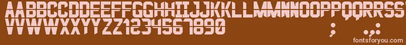 JustoSt-fontti – vaaleanpunaiset fontit ruskealla taustalla
