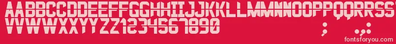 JustoSt Font – Pink Fonts on Red Background