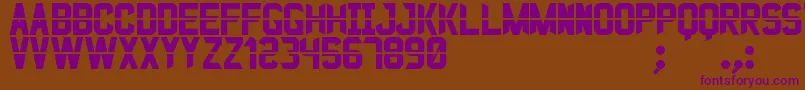 JustoSt Font – Purple Fonts on Brown Background