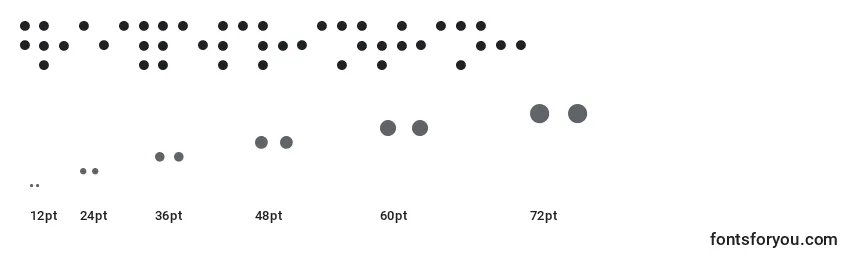 Größen der Schriftart BraillePrinting