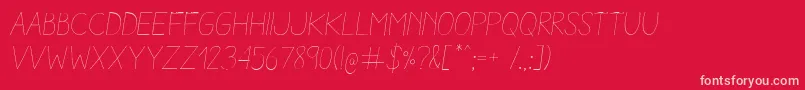 AracneLightItalic Font – Pink Fonts on Red Background