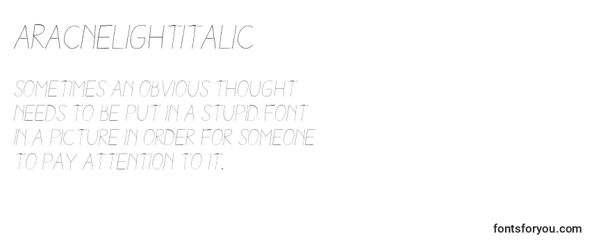 AracneLightItalic (79647) Font