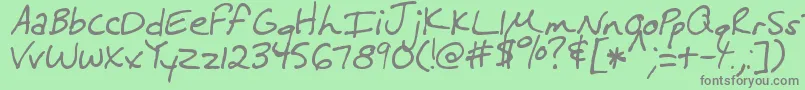 MtfMelissa Font – Gray Fonts on Green Background