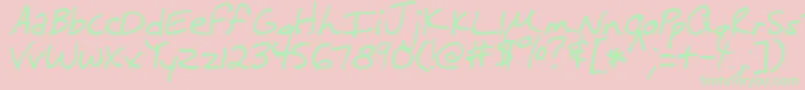 MtfMelissa Font – Green Fonts on Pink Background