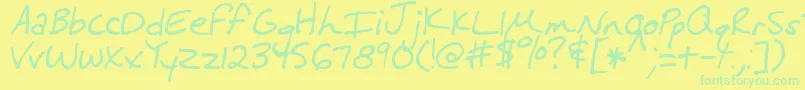 MtfMelissa Font – Green Fonts on Yellow Background