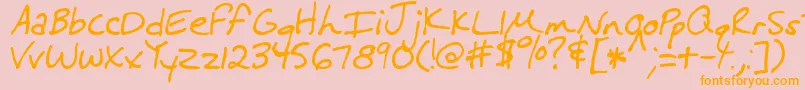 Więcej informacji o czcionce MtfMelissa Czcionka MtfMelissa – pomarańczowe czcionki na różowym tle