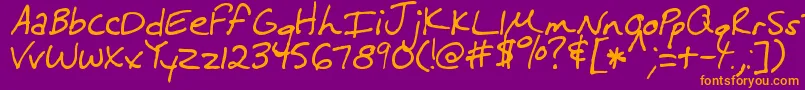 MtfMelissa Font – Orange Fonts on Purple Background