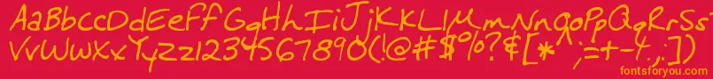 MtfMelissa Font – Orange Fonts on Red Background
