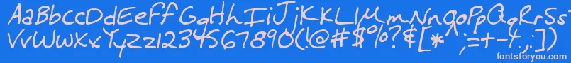 MtfMelissa Font – Pink Fonts on Blue Background