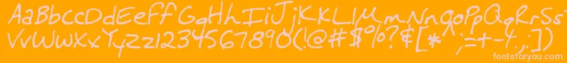 Шрифт MtfMelissa – розовые шрифты на оранжевом фоне
