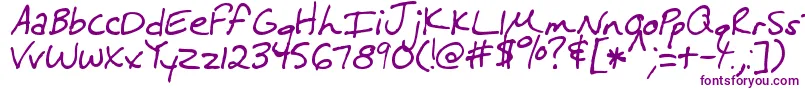 MtfMelissa-Schriftart – Violette Schriften auf weißem Hintergrund