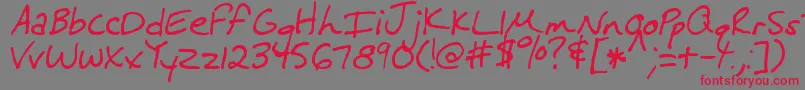 MtfMelissa Font – Red Fonts on Gray Background