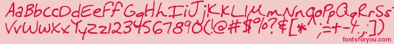 MtfMelissa Font – Red Fonts on Pink Background