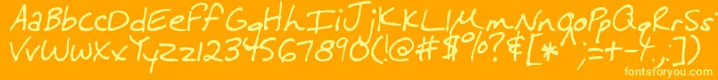 MtfMelissa Font – Yellow Fonts on Orange Background