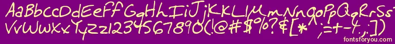 MtfMelissa Font – Yellow Fonts on Purple Background