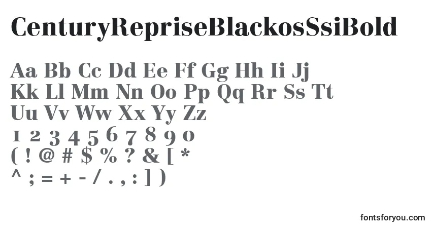 Шрифт CenturyRepriseBlackosSsiBold – алфавит, цифры, специальные символы