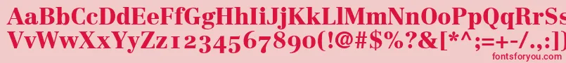 フォントCenturyRepriseBlackosSsiBold – ピンクの背景に赤い文字