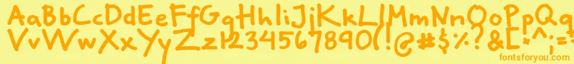 Fgklara Font – Orange Fonts on Yellow Background