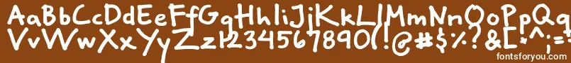Fgklaraフォントについての詳細 フォントFgklara – 茶色の背景に白い文字
