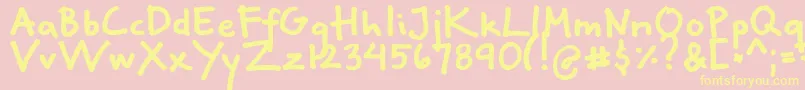 Czcionka Fgklara – żółte czcionki na różowym tle