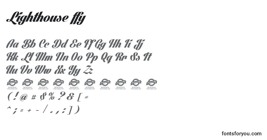 Czcionka Lighthouse ffy – alfabet, cyfry, specjalne znaki