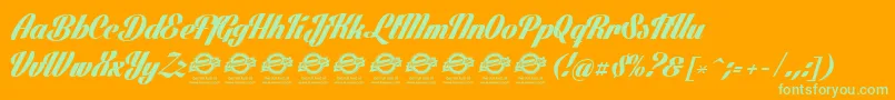 Lighthouse ffy Font – Green Fonts on Orange Background