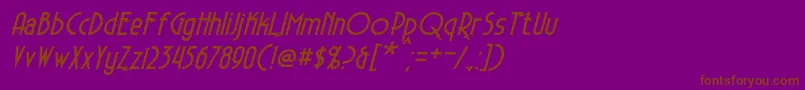 ElectrorocketItalic Font – Brown Fonts on Purple Background