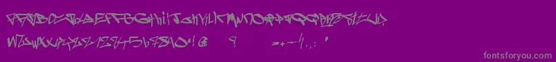 Weitere Informationen zur GhettoBlasterz-Schriftart GhettoBlasterz-Schriftart – Graue Schriften auf violettem Hintergrund